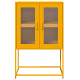 ZNTS Highboard Mustard Yellow 68x39x107 cm Steel 853377