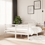3101264 Bed Frame without Mattress White Solid Wood 140x190 cm