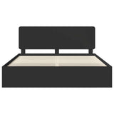 Bed Frame with Headboard Black 180 x 200 cm Solid Pine Wood 3412453
