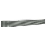 ZNTS Garden Raised Bed Powder-coated Steel 368x80x36 cm Grey 318929