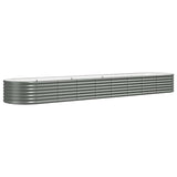 Garden Raised Bed Galvanised Steel 368x80x36 cm Grey 318929
