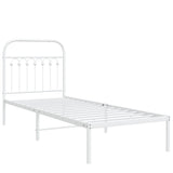 Metal Bed Frame without Mattress with Headboard White 75x190cm 376639