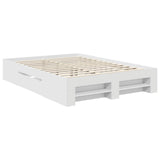 Bed Frame with Headboard White 150 x 200 cm Engineered Wood 3408746