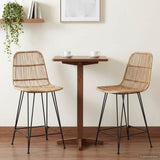 Bar Stool 2 pcs Natural 44 x 54 x 96 cm Rattan and Steel 42033208