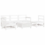 6 Piece Garden Sofa Set White Solid Wood Pine 3250745