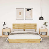 Bed Frame with Headboard without Mattress 140x200 cm Solid Wood Oak 3324138