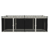 Gazebo with Mesh Walls Cream 6x3 m Steel 4003914