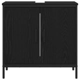 Bathroom Furniture Set with Shelf 3 pcs Black Engineered wood 3334369