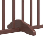 Dog Gate with Door Foldable 4 Panels Brown Oak 320 cm Poplar Wood 352235