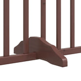 Dog Gate with Door Foldable 4 Panels Brown Oak 320 cm Poplar Wood 352235