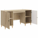 Desk with Shelf Sonoma 142.5 x 50 x 75 cm Engineered Wood 3414578