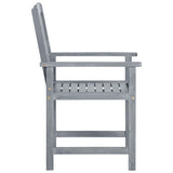 Outdoor Chair Set of 2 Grey Solid Acacia Wood Standard Durable 45944