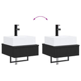 Wall-Mounted Wash Basin Black 40 x 41 x 39 cm Engineered Wood 890199