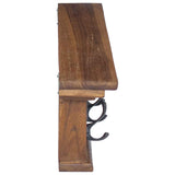 Wall Mounted Coat Rack Natural 100 x 10 x 20 cm Solid Teak Wood 42017959