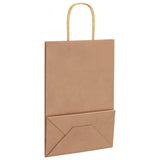 Paper Bags 250 pcs with Handles Brown 21x11x31 cm 4101588