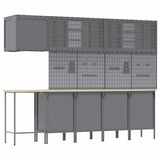 Work Cabinet Set with Drawer with Shelf 12 pcs Red and Grey 3321509