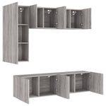 5 Piece TV Wall Units Grey Sonoma Engineered Wood 3216469