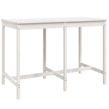 7 Piece Garden Bar Set White Solid Wood Pine 3154761