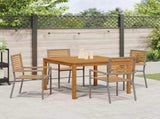 Garden Dining Set 5 pcs Grey Solid Acacia Wood 3365533