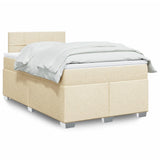Box Spring Bed with Mattress Cream 120x200 cm Fabric 3285860