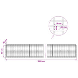 Gabion with 5 mm Wire and 5x10 cm Mesh 1200x30x50 cm 3464634