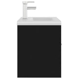 Sink Cabinet with Built-in Basin Black Engineered Wood 3071271