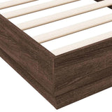 Bed Frame without Mattress with LED Lights Brown Oak 90x190 cm Single 839545