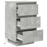 Bedside Cabinet with LED Lights Concrete Grey 38x34x65 cm 861304