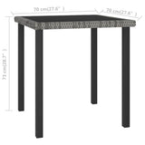 315117 Garden Dining Table Grey 70x70x73 cm Poly Rattan
