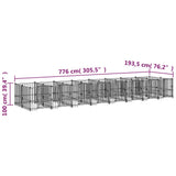 Outdoor Dog Kennel Steel 15.02 m 3124585