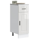 Kitchen Base Cabinet Porto High Gloss White Engineered Wood 853939