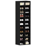 Shoe Cabinet Black Oak 54x34x183 cm Engineered Wood 859378