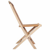 Folding Garden Chair 4 pcs Natural Solid Teak Wood 42028482