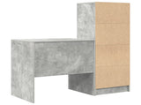 Desk with Drawer with Shelf with Storage 2 pcs Concrete Grey 3337348