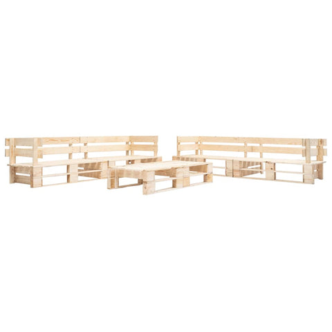 ZNTS 6 Piece Garden Pallet Lounge Set Wood Natural 277502