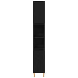 Bathroom Cabinet Black Oak 30 x 30 x 190 cm Engineered Wood 862805
