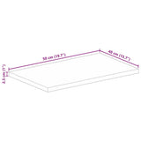 Table Top 50x40x2.5 cm Rectangular Solid Wood Acacia 370903