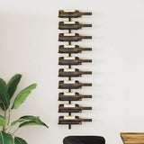 Wall-mounted Wine Rack for 10 Bottles Black Metal 289566