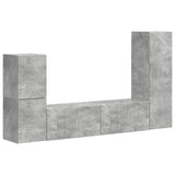 TV Cabinet Set Wall-mounted 4 pcs Concrete Grey Engineered Wood 3409027
