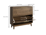 60cm Walnut Shoe Cabinet, Mid-Century Modern Freestanding Shoe Cabinet, Freestanding Organizer with W6296P540568