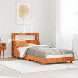 Bed Frame without Mattress Wax Brown 100x200 cm Solid Wood Pine 3306428