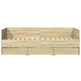 Bed Frame with Storage Sonoma Oak 80 x 200 cm Engineered Wood 3429630