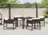 Garden Dining Set 5 pcs Brown Poly Rattan 3380725