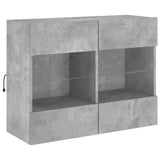 TV Wall Cabinet with LED Lights Concrete Grey 78,5x30x60,5 cm 837102