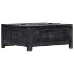 ZNTS Coffee Table Black 65x65x30 cm Solid Mango Wood 247986