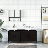ZNTS 3 Piece Bathroom Furniture Set Black Engineered Wood 3214670