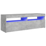 ZNTS TV Cabinet with LED Lights Concrete Grey 120x35x40 cm 804377