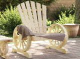 Garden Adirondack Chair Natural Wood Solid Fir Wood Standard 365089