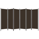 ZNTS 6-Panel Room Divider Brown 300x180 cm 320728