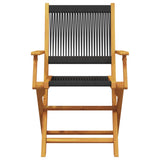 Bistro Set Black Solid Acacia wood, Polypropylene Compact 3281853